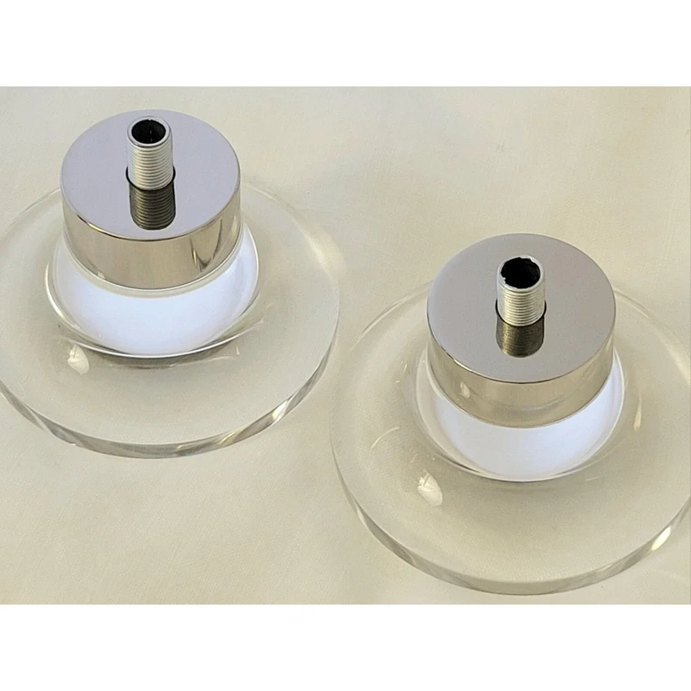 pair of Restoration Hardware Bayonne chrome finish crystal glass finials new